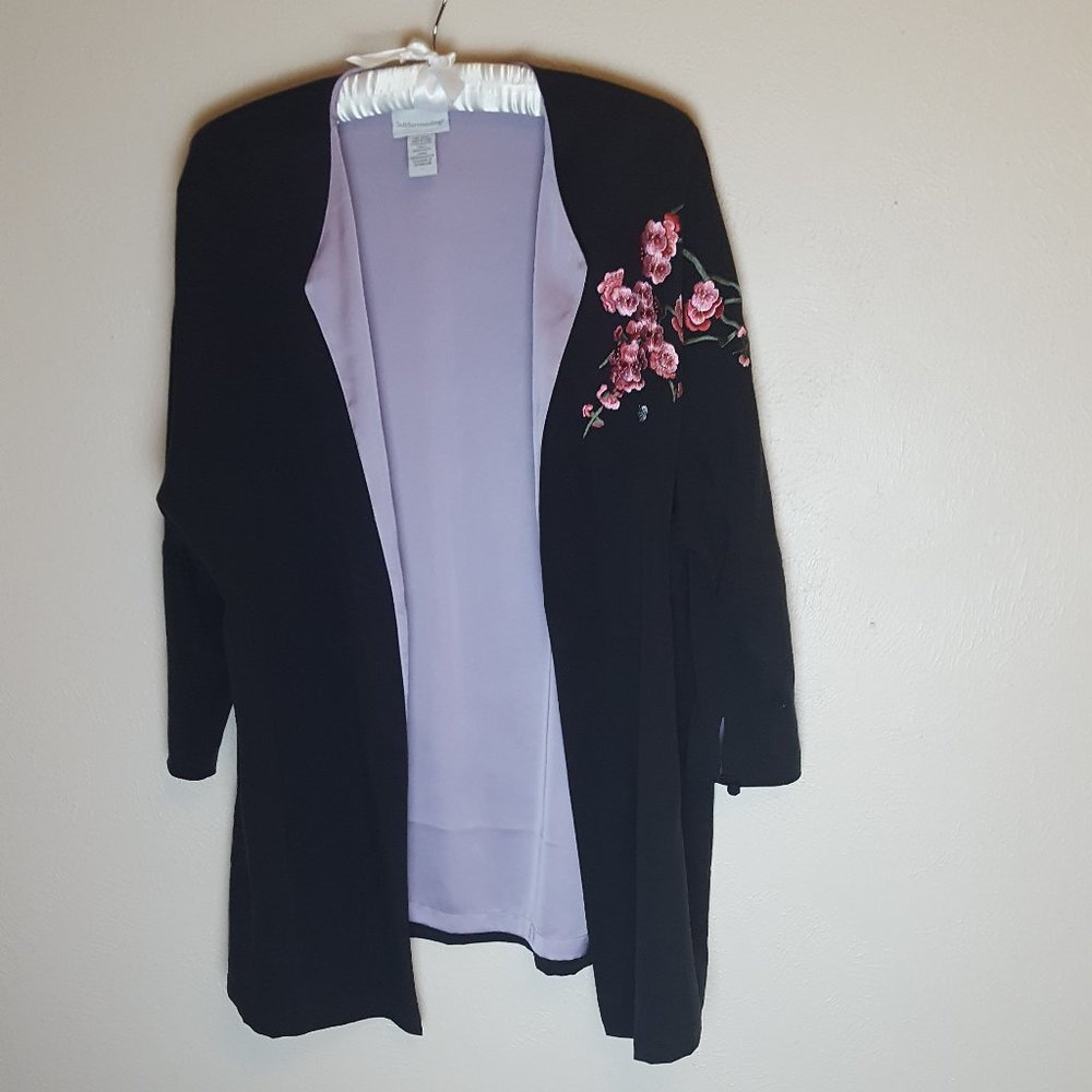 Long Embroidered Black "Shell"